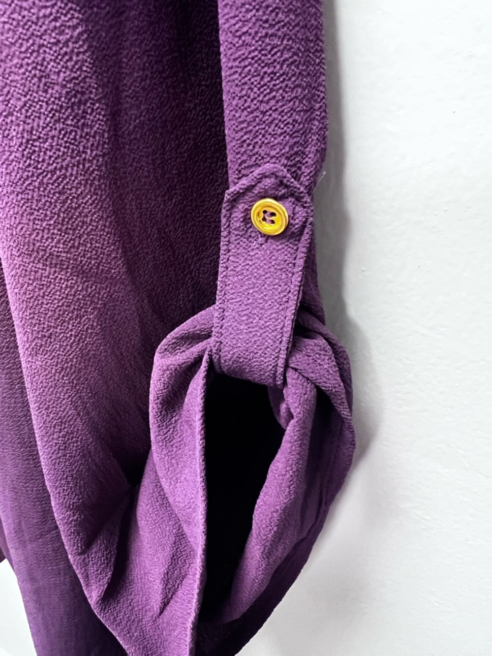 Evans Purple Zip Pintuck Shirt Plus-Size Plum Blouse Gold Zipper & Buttons - Picture 9 of 16